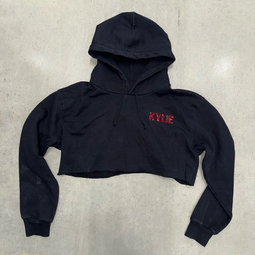 Black Hoodie‎ with Red Rhinestone KYLIE Logo